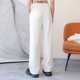 thumbnail image 5 of Pantalones rectos cálidos Rimocy de otoño e invierno para mujer, pantalones casuales de cintura elástica y pierna ancha, pantalones sueltos de terciopelo liso para mujer, 5 of 6