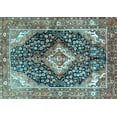 thumbnail image 1 of Ahgly Company Indoor Rectangle Medallion Light Blue Traditional Area Rugs, 4' x 6', 1 of 4