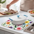 thumbnail image 2 of Pioneer Flower Floral Print Pattern Dish Drying Mat for Kitchen 1 Pack, Ultra Absorbent Microfiber Dishes Drainer Mats,16"x18", 2 of 6