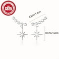 thumbnail image 3 of A Pair Of 925 Sterling Silver - Elegant Star Shaped Pendant Earrings Set with Shiny Cubic Zirconia - Hypoallergenic, Suitable for Weddings And Special Occasions, Fashionable Gift Choice,【silvery】, 3 of 6