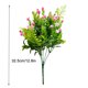 thumbnail image 2 of Flor artificial de 5 ramas, ramo de simulación de césped, centro de mesa para el hogar, flor falsa de plástico, rosa Scienceny HA8137-01B, 2 of 6