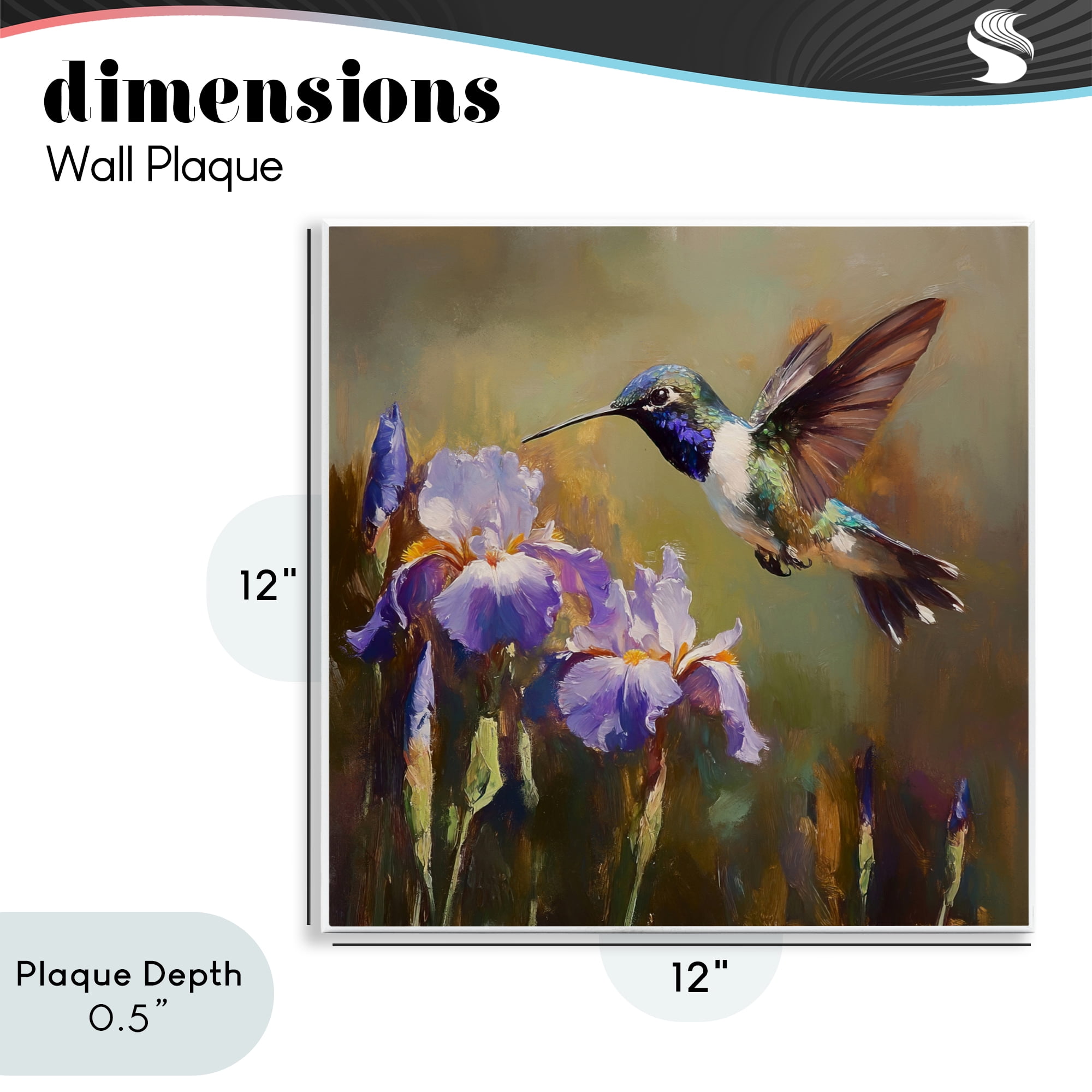Stupell Industries Hummingbird & Purple Irises Wall Plaque Art, design by Tina LeCour