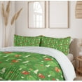 thumbnail image 6 of Ambesonne Woodland Duvet Cover Set, Squirrels Eating Nuts Art, 2-Calking, Fern Green and Dark Salmon, 6 of 7