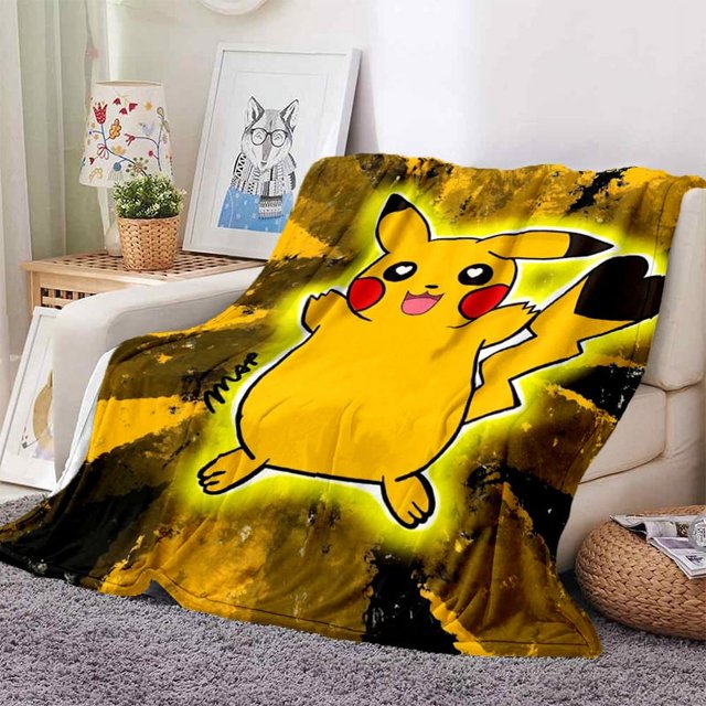 3D Pokémon Blanket Plush Flannel Sofa Bed Anime Cover Blanket