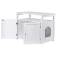 thumbnail image 6 of ZENSTYLE Cat House Cat Litter Box with Storage Shelf & Removable Divider White, 6 of 9