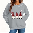 thumbnail image 6 of Jsaierl Women's Christmas Sweatshirts Plus Size Gnomes Graphic Sweatshirt Cotton Trendy Pullover Crewneck Tunic Long Sleeve Tops S-2XL, 6 of 9