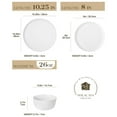 thumbnail image 5 of vancasso 12 Pcs Dinnerware Set, Ceramic Plates and Bowls Set for 4, Curve Vertical Shape Dinner set, White Porcelain Dish Set, 5 of 8