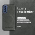 thumbnail image 5 of Allytechgroup Magnetic for Samsung Galaxy S21 FE Case, Compatible with MagSafe Support Magnetic Car Phone Mount PU Leather Slim Phone Case for Women Men for Samsung Galaxy S21 FE, Gray, 5 of 10