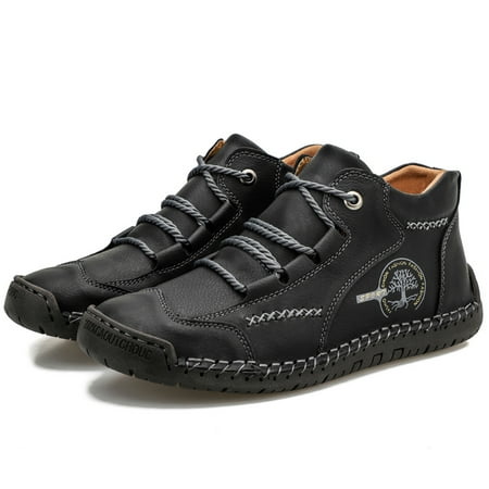 

Men‘s Stitching Lace-up Micro-fiber Loafer Shoes Casual Slip On Sneakers For Walking