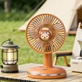 thumbnail image 2 of Partheme Cartoon Desktop Fan, a USB Rechargeable Desk Breeze and 3 Speed Personal Air Circulator. A Mother’s Day Home Office Cooling Gift and a 4th of July Bedroom Heat Relief Companion, Khaki, 2 of 5