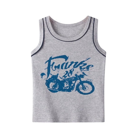 RMGVDSD Toddler Baby Boy Tank Tops Children's Summer Baby Boys Tank Tops Thin Sleeveless Shirt Cartoon Print T-Shirt Summer Basic Tees Outdoor Wear 18-24 Months