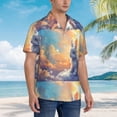 thumbnail image 2 of Lsque Sunshine Colorful Cloud Rabbit pattern Hawaiian Shirt for Men, Unisex Summer Beach Casual Short Sleeve Button Down Shirts-Small, 2 of 9