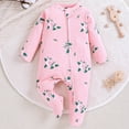 thumbnail image 2 of Kogui Boys Romper One Piece Baby Pajamas with Two-Way Zipper Fold-Over Mittens Soft Stretchy Romper for Newborn Boy Girl 0 3 6 9 12 18 24 Months (Pink,6-12 Months), 2 of 4
