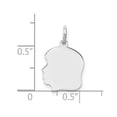 thumbnail image 2 of 925 Sterling Silver Polished Engraveable Disc Charm 16x13mm Wide 0.89mm Thick Pendant Necklace for Women, 2 of 2