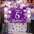 thumbnail image 3 of Purple Happy 5th Birthday Banner - XtraLarge, 72x44 Inch | Purple 5 Happy Birthday Banner | Purple Happy 5th Birthday Backdrop, 5th Birthday Decorations | Purple 5th Birthday Banner Girl, 3 of 7