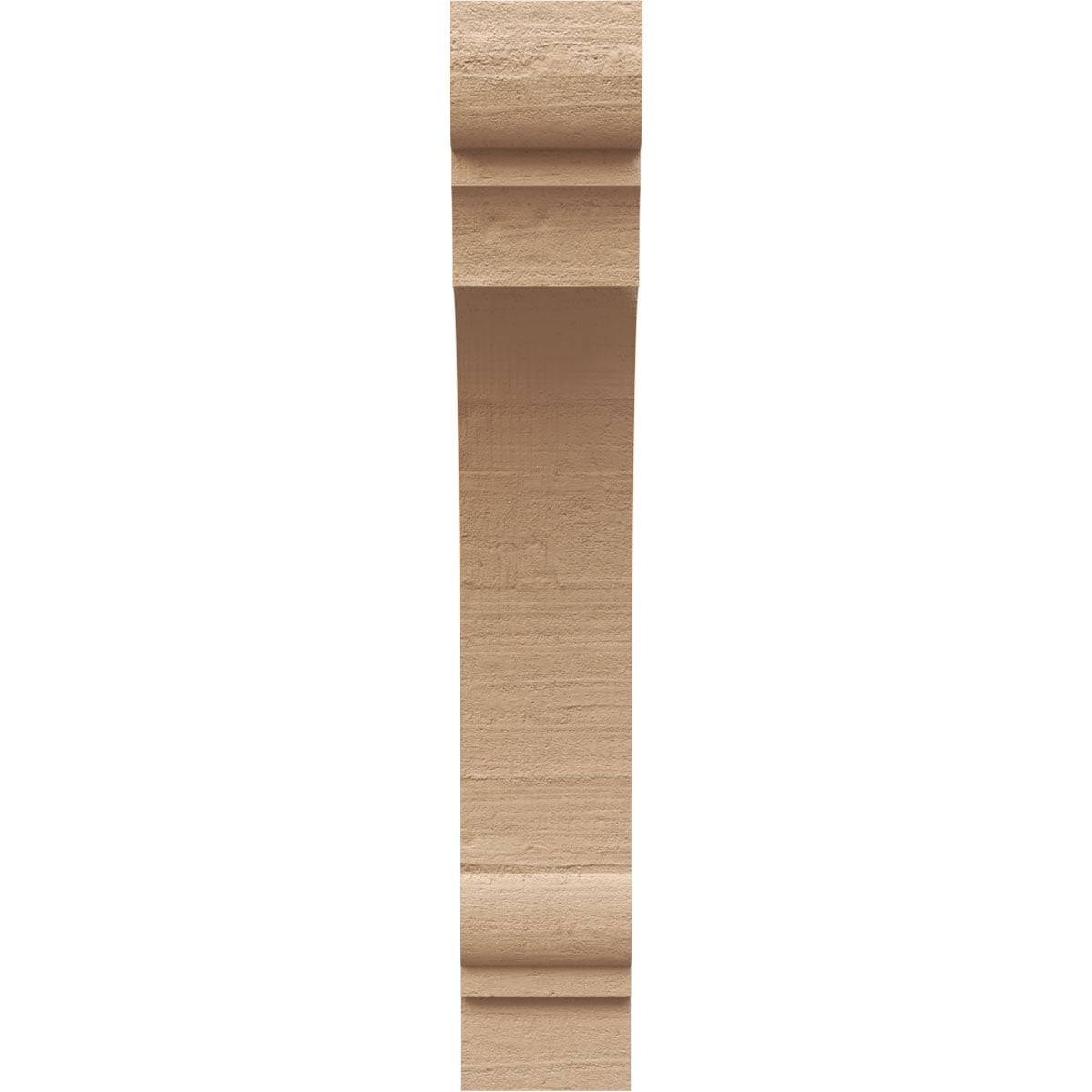 6"W x 12"D x 36"H Thin Hughes Rough Cedar Woodgrain TimberThane Corbel, Primed Tan