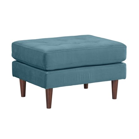 TOV Furniture Cave Dusty Blue Tufted Velvet Ottoman