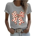 thumbnail image 6 of EchfiProm Womens Shirts Valentine Graphic Tee Bow Print Short Sleeve Cute Summer Tops for Wife, 6 of 7