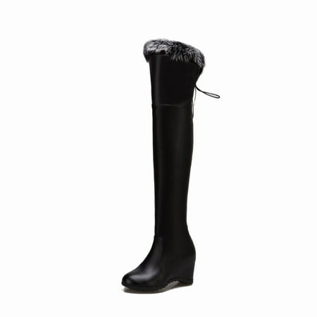 

Winter Savings Clearance Deals 2022! Juebong Autumn And Winter Women s Boots Lace Up Fashion Plush Boots 34-43 Size