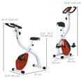 thumbnail image 3 of Soozier Vélo d'Exercice Pliable avec Résistance à 8 Niveaux et Roues, Rouge, 3 of 10
