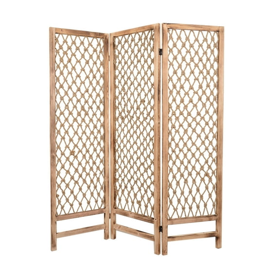 Home Decorative Rope Screen Room Divider - 3 Panel