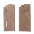 thumbnail image 2 of Njoeus Unisex Half Finger Stretchy Knit Gloves Thin Velvet Gloves Mittens Winter Warm Fingerless Gloves for Women Men, 2 of 5