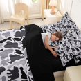 thumbnail image 5 of Manfei Retro Camo 7-Piece Twin Bedding,Lovely Bear Bedding Comforter Set,White Black,Black Reversible, 5 of 7