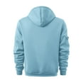 thumbnail image 3 of Men's Tactical Hoodies Quarter Zip Long Sleeve Hooded Vintage Casual Sweatshirts with Pockets Light Blue 3XL, 3 of 4