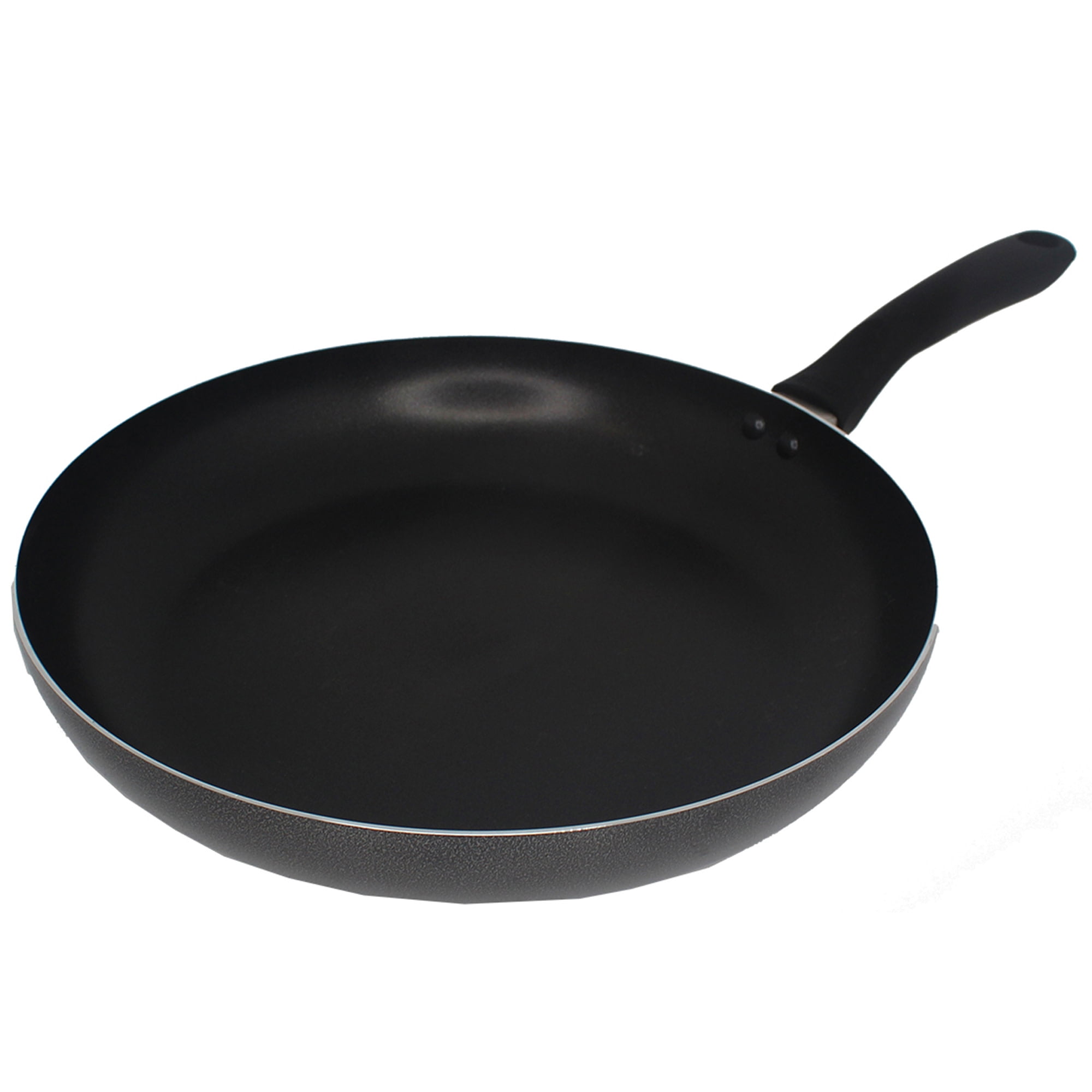(2 pack) IMUSA  12in Charcoal Aluminum Nonstick Fry Pan with Soft Touch Handle, Black
