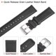 thumbnail image 5 of Rápido Desenganche Auténtico Cuero Reloj Banda 22mm Ancho Flor Vaca Cuero Reloj Correa para Hombres y Mujeres, Negro y Plata Tono, 5 of 8