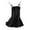 Black, variant on Nightgowns for Women Ice Silk Sleeveless Backless Spaghetti Strap Lace Ruffle Built in Bra Sleepshirts Cami Mini Sleep Dress