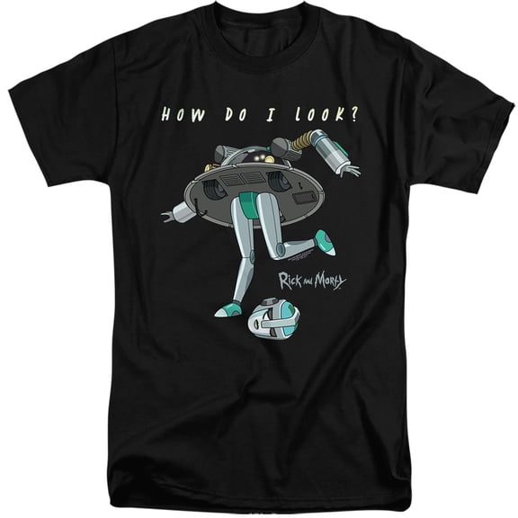 Rick and Morty How Do I Look? Unisex Adult Tall T Shirt, How Do I Look?, 2X-Large