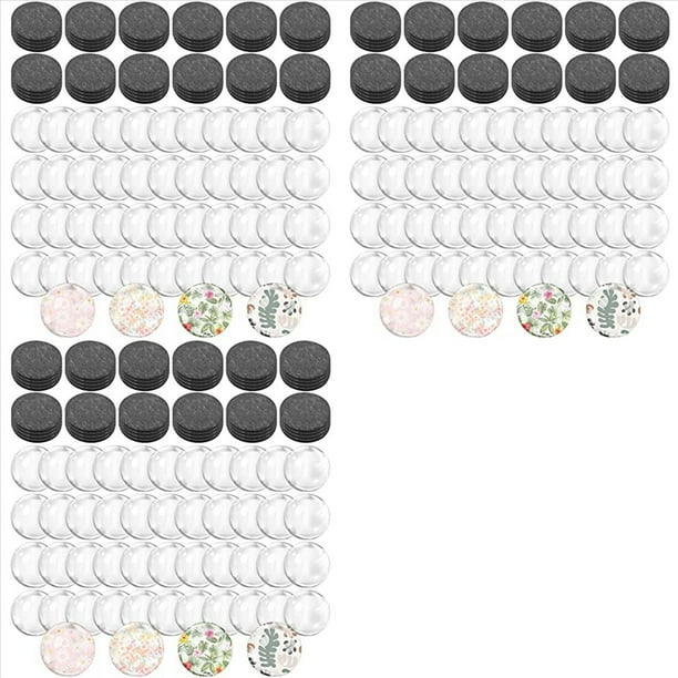144 Juegos de Imanes Artesanales para Nevera, Imán de Cerámica de Vidrio con Respaldo Adhesivo y Cabujones de Cúpula de Vidrio Transparente