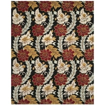 SAFAVIEH Blossom Ashley Floral Flowers Wool Area Rug, Black/Multi, 8' x 10'