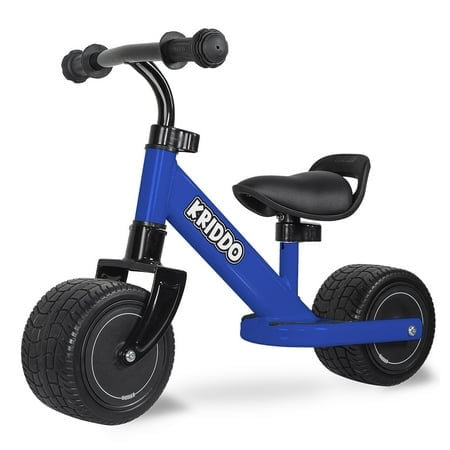 KRIDDO Baby Balance Bike Mini Cruiser Design with Wide PU Wheels for 1-3 Year Olds Ideal First Birthday Gift and Baby Toy Blue
