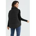 thumbnail image 2 of Elezay Women Packable Puffer Hiking Vest Quilted Puffer Vest Lightweight Drawstring Quilted Vest Black, 2 of 5