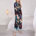 thumbnail image 3 of Fotbe Tie-Dye Wolf Head Pattern Long Sleeve Pajama Set for Women,Sleepwear Set,2-piece Loungewear Set,Soft PJs Comfy Nightwear with Pockets -XX-Large, 3 of 7