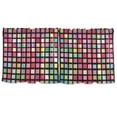 thumbnail image 7 of Yayeee Kitchen Curtains Tier Set of 2 Light Filtering 57"x36" Over Sink Window Panels, Colorful Block Pattern, 7 of 7