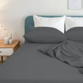 thumbnail image 6 of PiccoCasa Brushed Polyester Microfiber Fabric Bed Sheets Bedding Set 4-Piece, Dark Gray Queen, 6 of 8