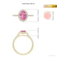 thumbnail image 4 of Angara Rings - Natural 1.45 ct Pink Sapphire Halo Ring with Diamonds in 14K Yellow Gold for Women (Size-8x6mm) | September Birthstone Jewelry, Birthday, Anniversary, Jewelry Gift for Women, 4 of 8