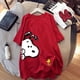 thumbnail image 2 of 2022 new Snoopy short-sleeved t-shirt women's cotton mid-length women's loose large version top summer cartoon t-shirt women, 2 of 5