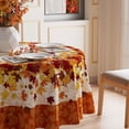 thumbnail image 2 of Fall Pumpkin Maple Leaves Orange Tablecloth Round Washable Table Covers for Home Party Decorations 70x70 Inch, 2 of 5