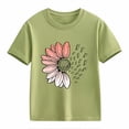 thumbnail image 4 of XIMIN T-Shirts Filles Graphiques Tournesol Manches Courtes Col Rond Coton Coupe Ample Décontractée Été, 4 of 5