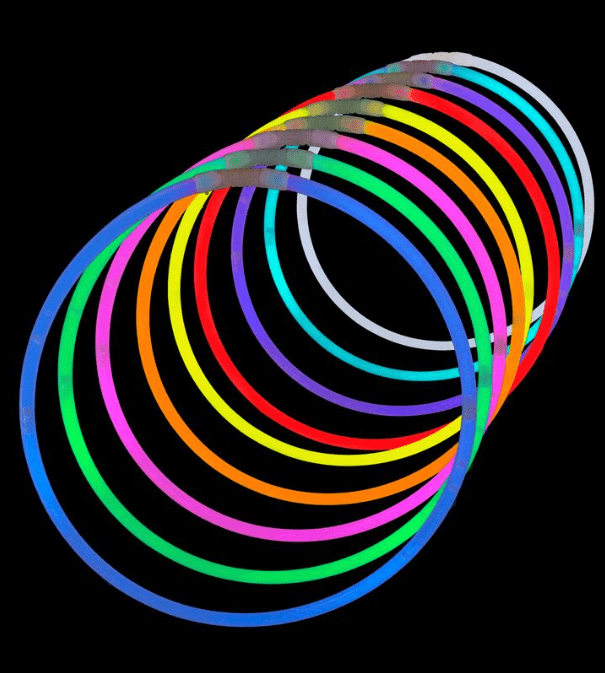 100 BULK 8” Glow Sticks Necklaces Bracelets LASTS 8-12 hours 5 Colors in TUBE 