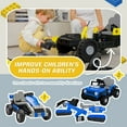 thumbnail image 6 of 2-In-1 12V Kids Ride On Building Block Cars, Electric Truck Car/Kart-Switch Freely, Ride on Toys with Remote Control, Toddler Car with Multifunctional Control Panel, Gift for Boys Girls 2-4, Blue, 6 of 8