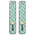 thumbnail image 1 of Uxcell 2 Pcs Phone Loop Finger Holder Silicone Phone Strap Grip Holder Black (Green Irregular Grid), 1 of 7