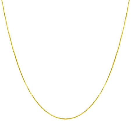 Gem Avenue 14k Gold over Italian Sterling Silver Vermeil 1mm Box Chain Necklace