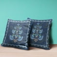 thumbnail image 4 of Mughal Buta Indoor/Outdoor Pillow in Blue Brown 18x18, 4 of 5