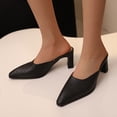 thumbnail image 2 of Mostsola Heel Mules for Women Mules Glitter Slip on Closed Pointed Toe Backless Loafers, 2 of 8