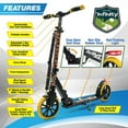 thumbnail image 2 of SereneLife Lightweight and Foldable Kick Scooter - Adjustable Scooter for KID and Teens , Alloy Deck with High Impact Wheels (Aqua on Black), 2 of 8
